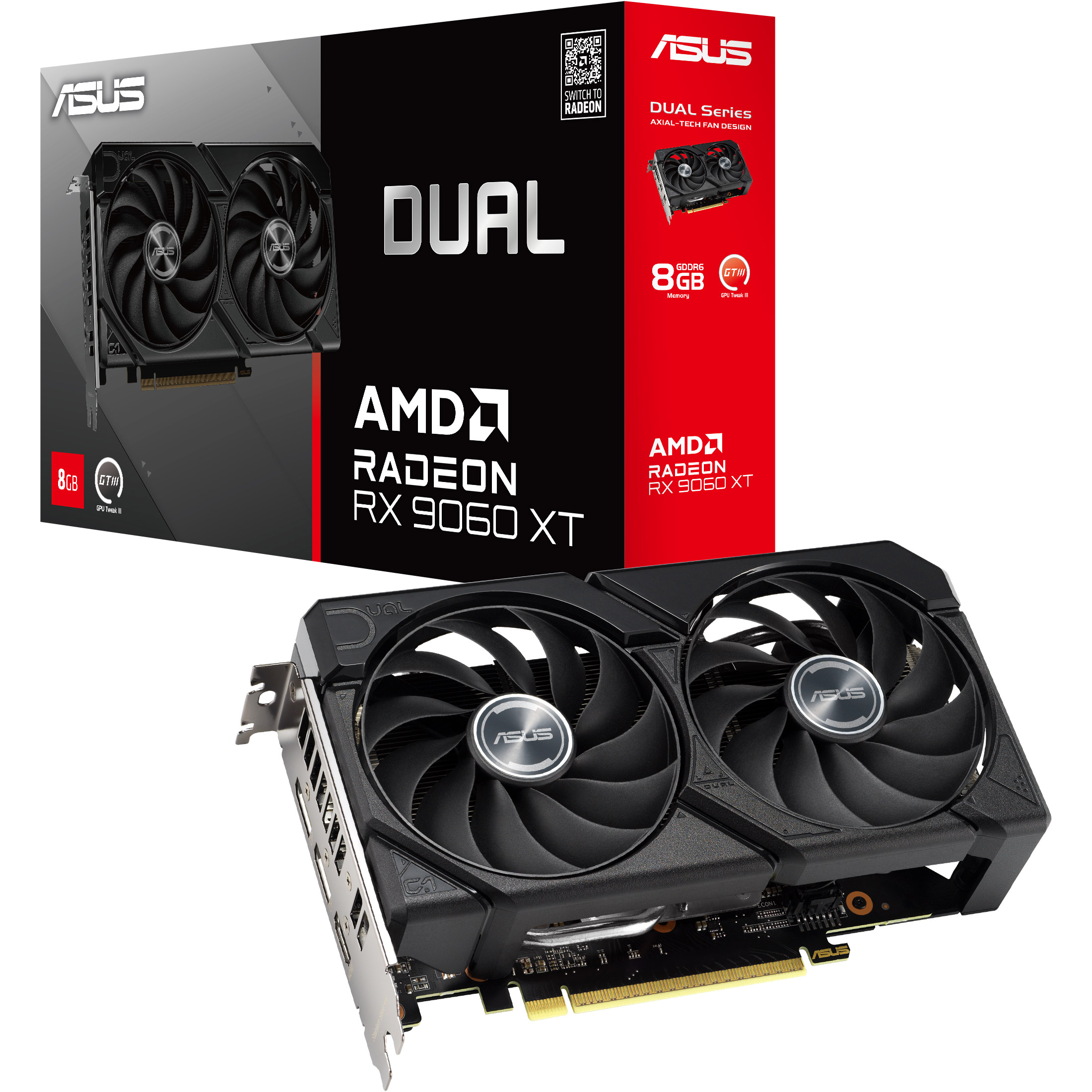 Відеокарта ASUS Dual Radeon RX 9060 XT 8G GDDR6 (DUAL-RX9060XT-8G)