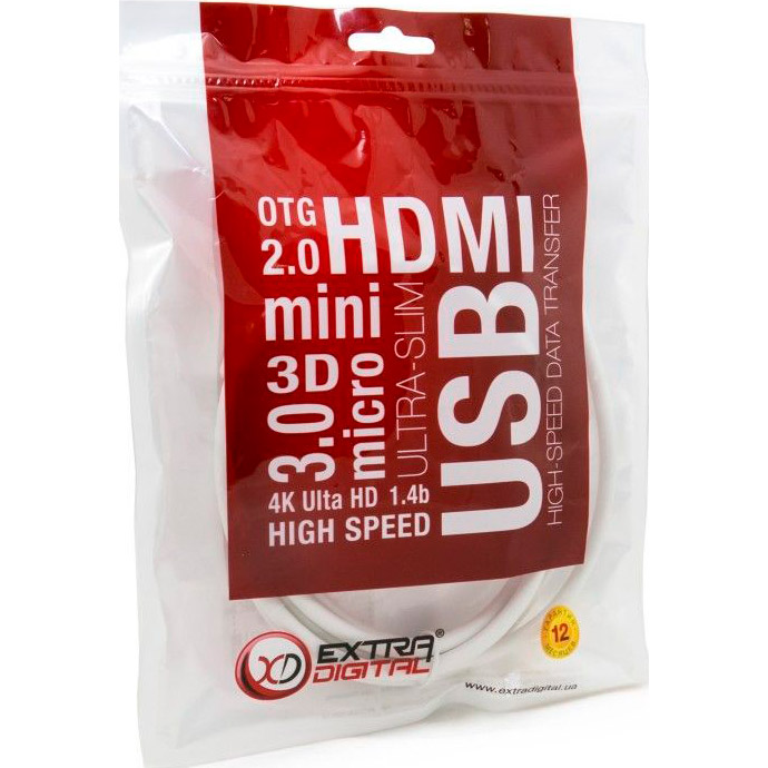 Кабель EXTRADIGITAL KBD1669 DisplayPort - HDMI 2м White