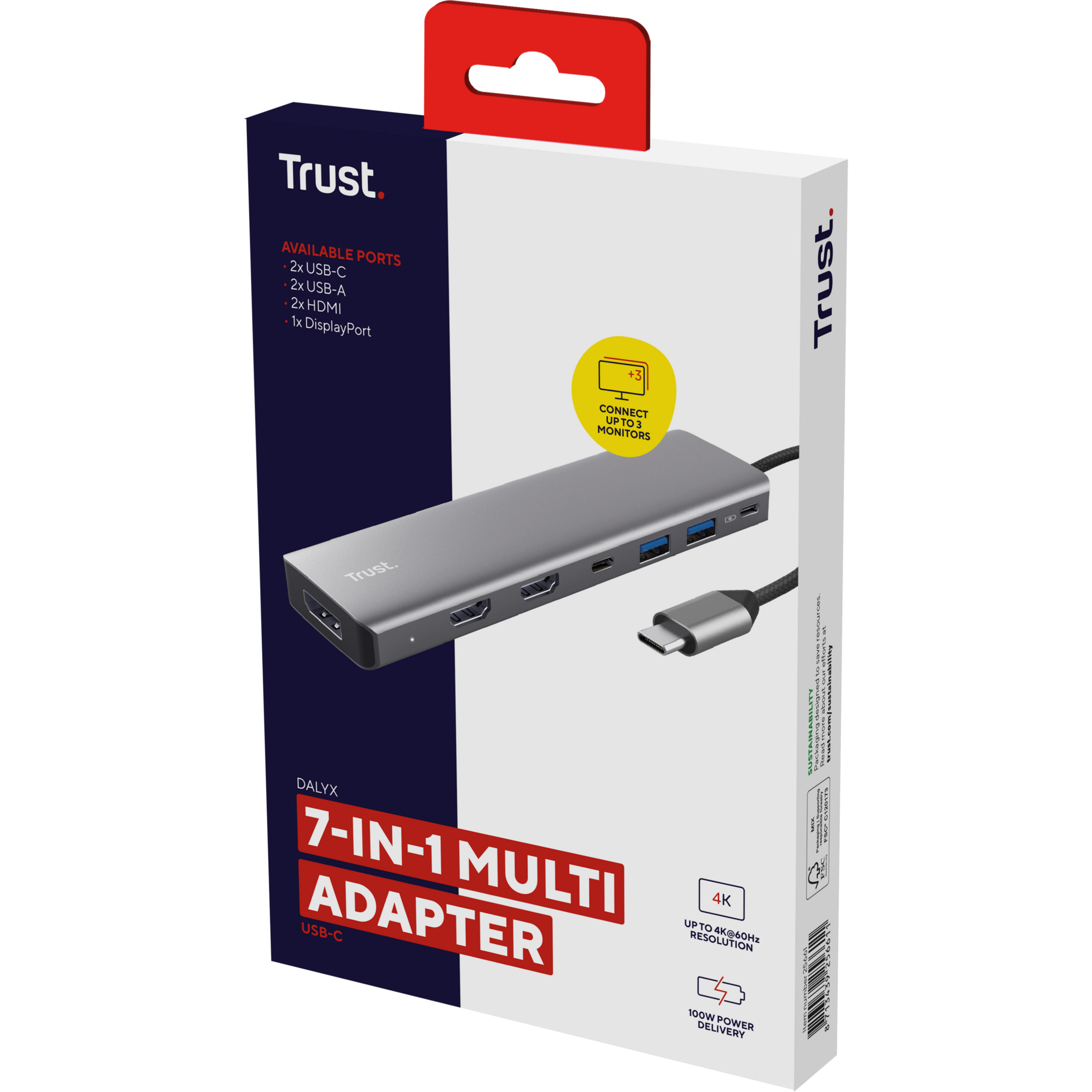Порт-реплікатор TRUST Dalyx 7-in-1 USB-C Multi-port Adapter (25661)