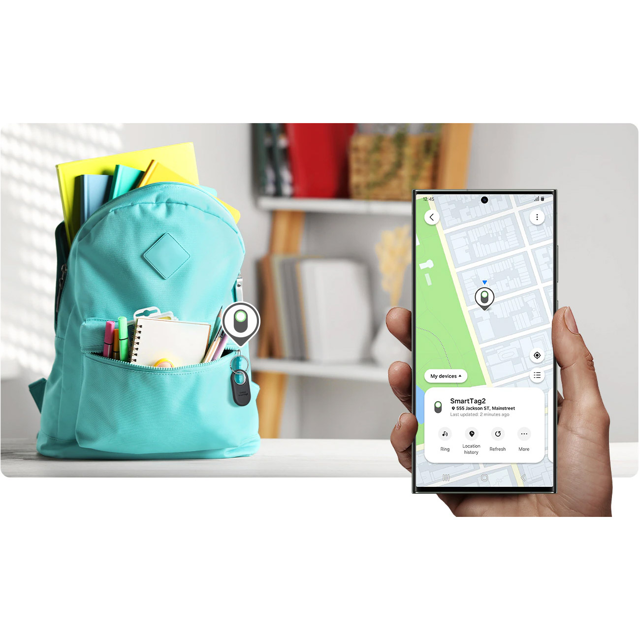 Поисковый брелок SAMSUNG Galaxy SmartTag 2 Black (EI-T5600BBEGEU)