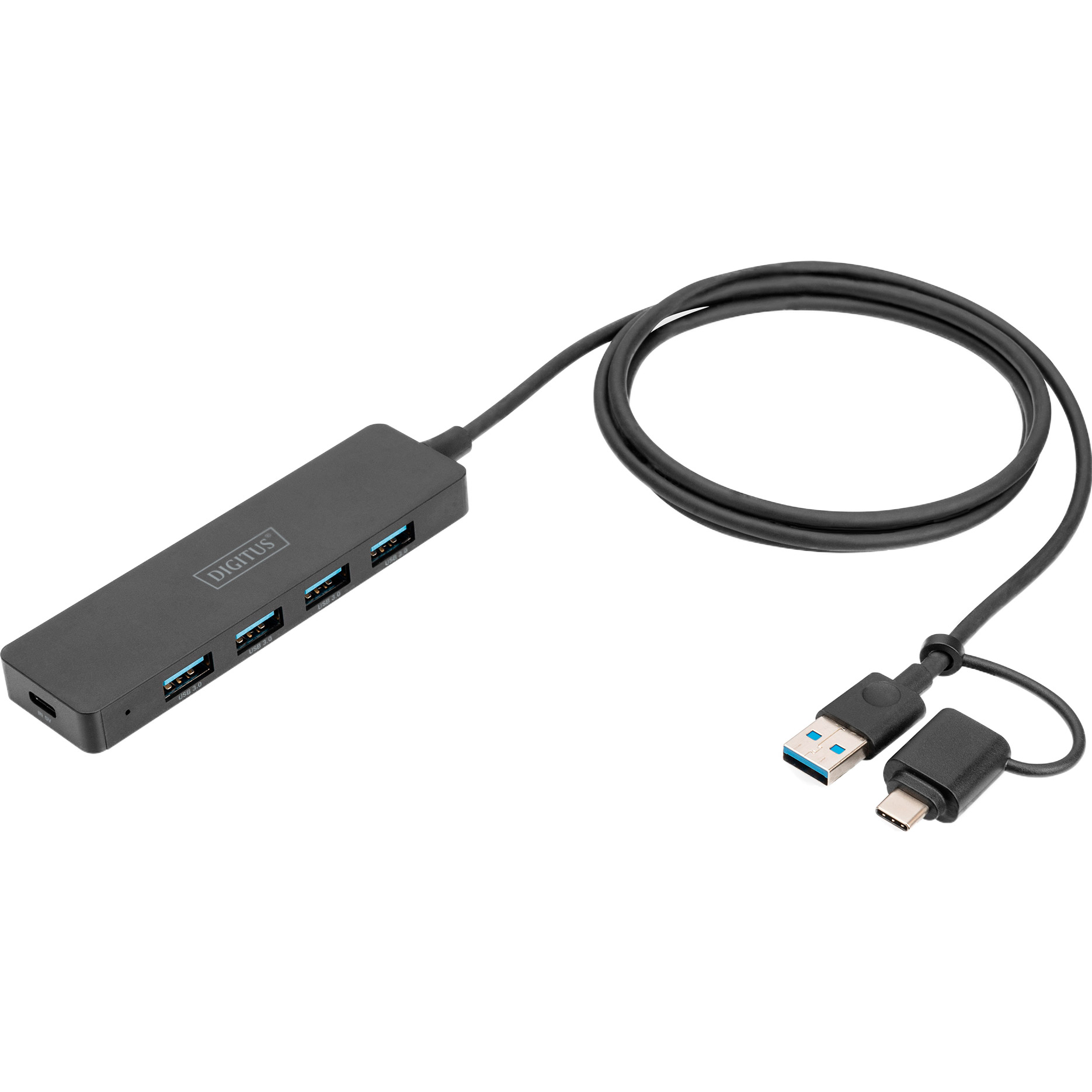 USB-хаб DIGITUS USB-A/C 4-port Hub Slim Line (DA-70236)