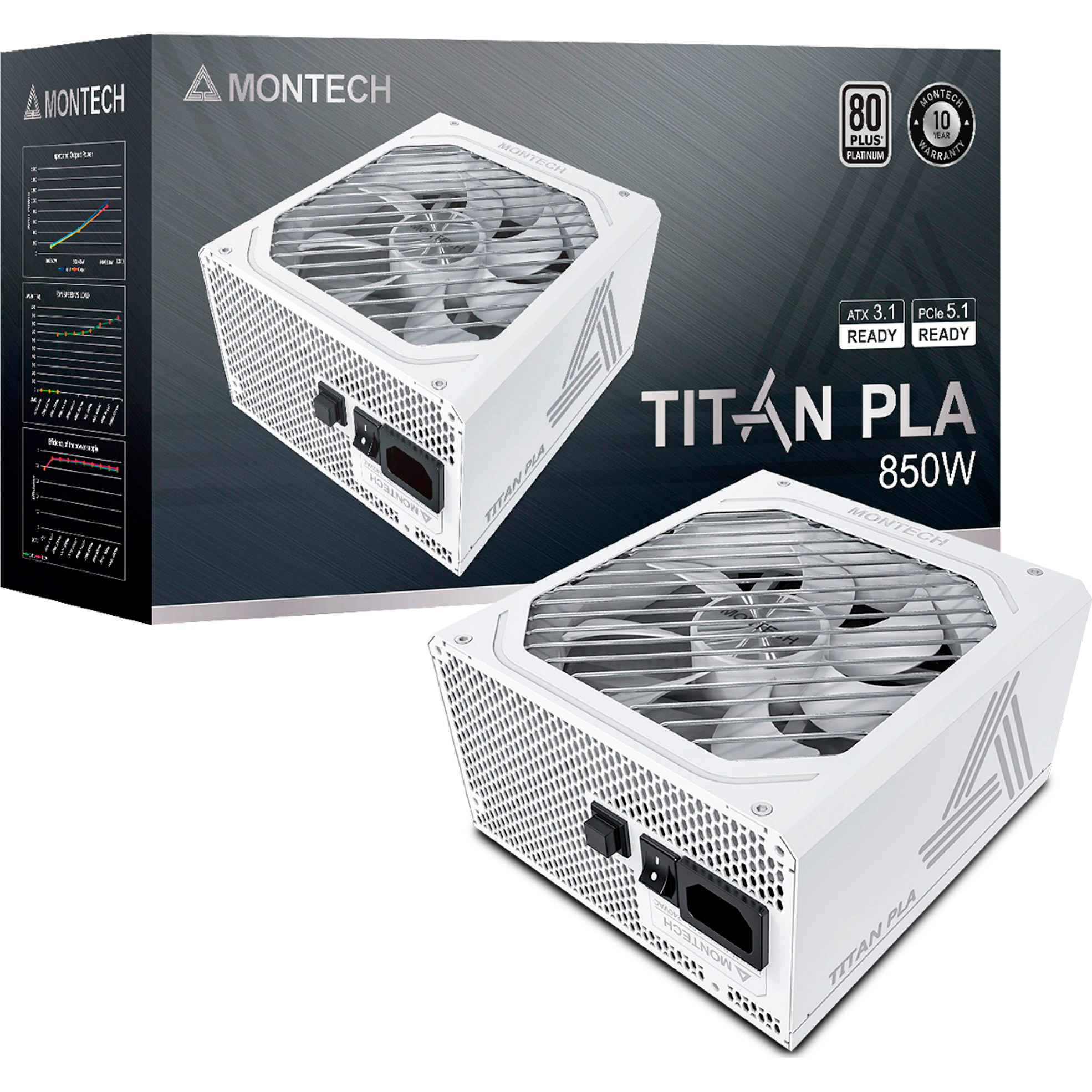 Блок питания 850W MONTECH Titan PLA 850 White