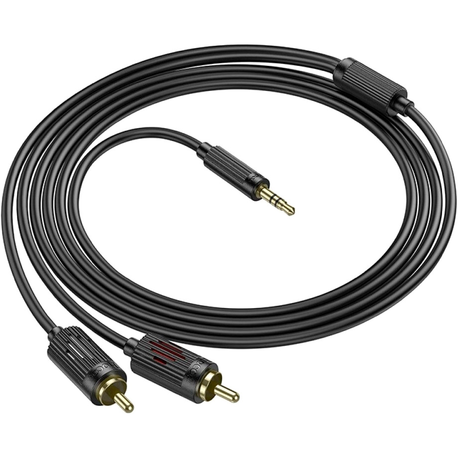 Кабель HOCO UPA28 3.5 Duble Ltus RCA Adio Cable mini-jack 3.5 mm (M) - 2RCA (M) 1.5м Black