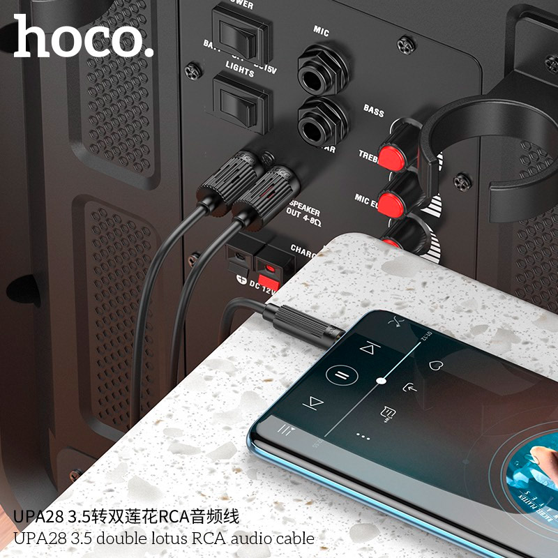 Кабель HOCO UPA28 3.5 Duble Ltus RCA Adio Cable mini-jack 3.5 mm (M) - 2RCA (M) 1.5м Black