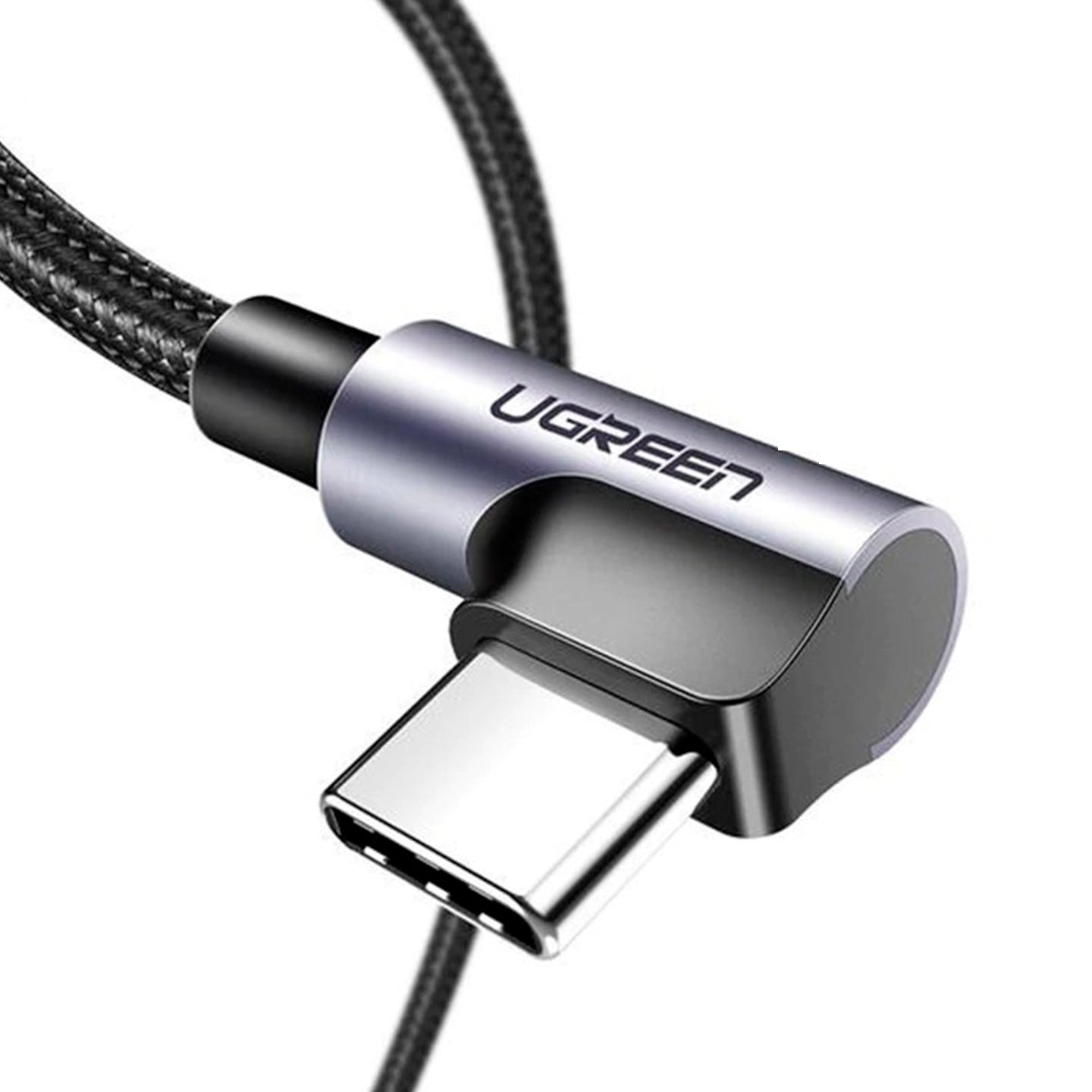 Кабель UGREEN US176 Angled USB 2.0 to Angled USB Type-C Cable Nickel Plating Aluminum Shell 3A 3м Black (70875)