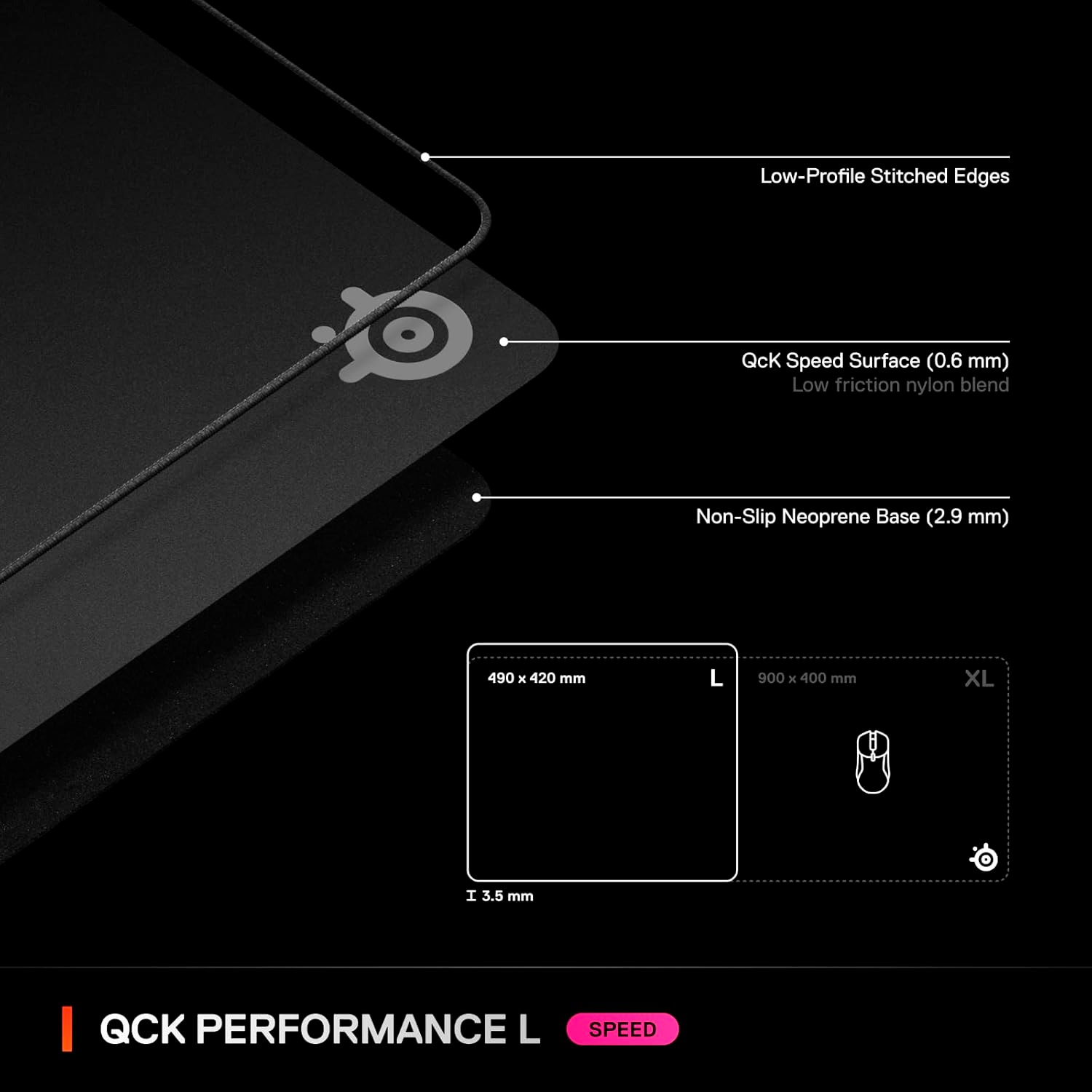 Игровая поверхность STEELSERIES QcK Performance L Speed (63430)