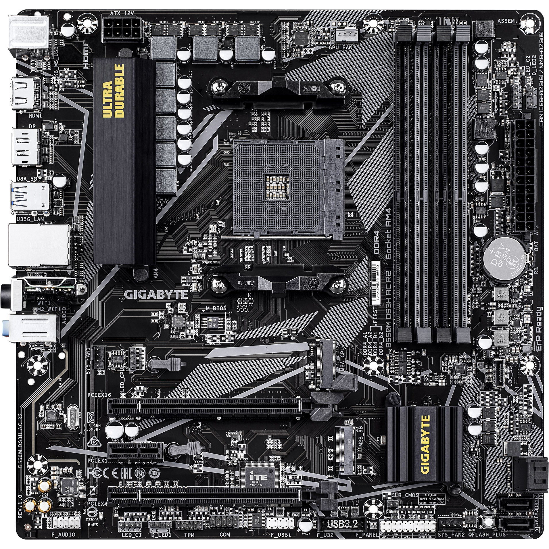 Материнская плата GIGABYTE B550M DS3H AC R2