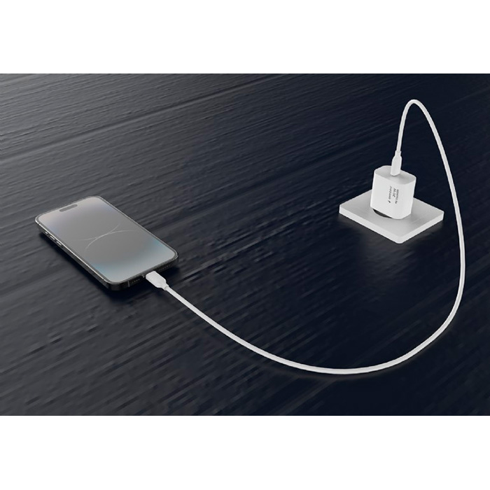 Зарядное устройство GEMBIRD 1xUSB-C, PD 20W White (TA-UC-PD20-01-W)