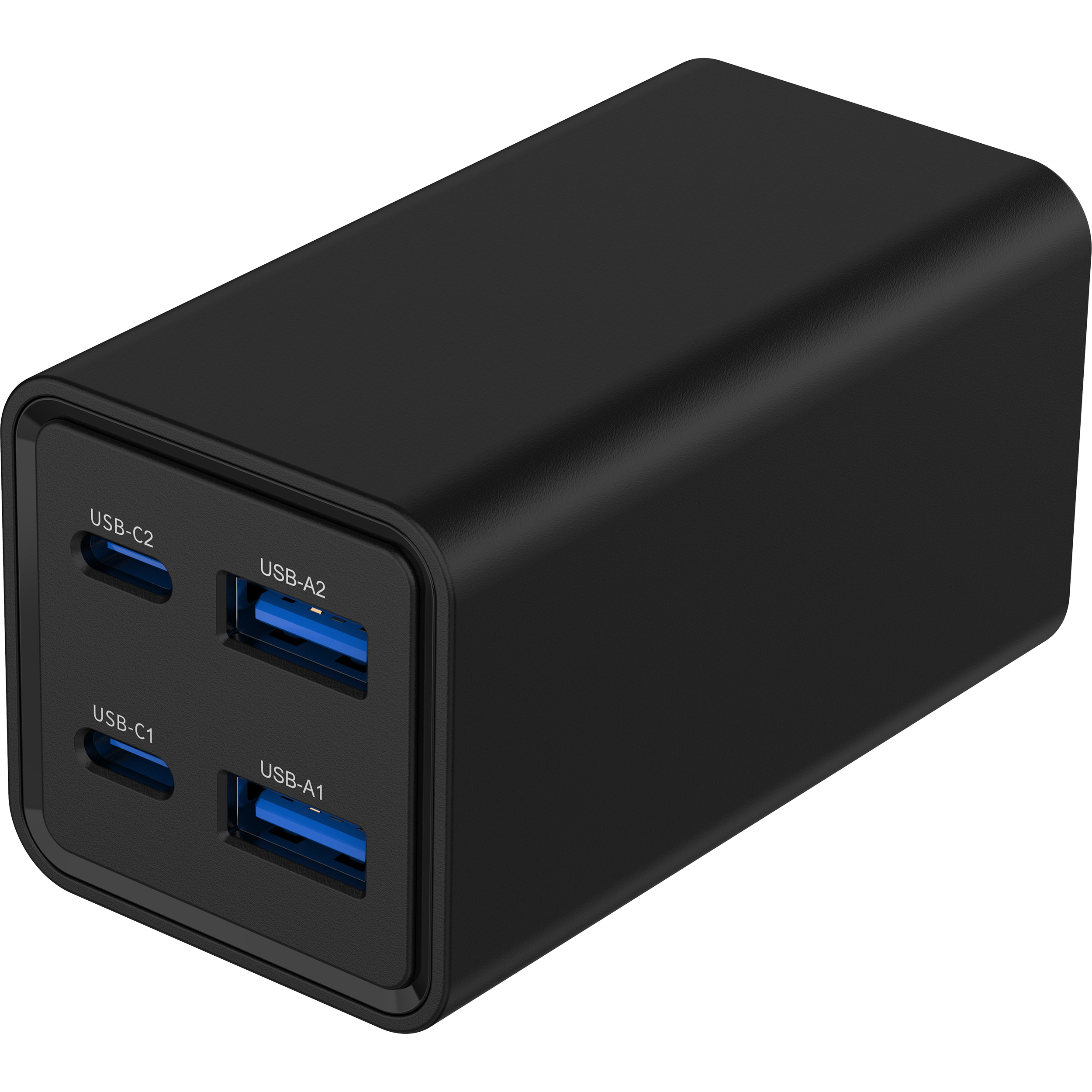 Зарядний пристрій GEMBIRD 2xUSB-A, 2xUSB-C, PD+QC3.0, GaN 65W Black (TA-UC-2A2C-PD65-01-BK)