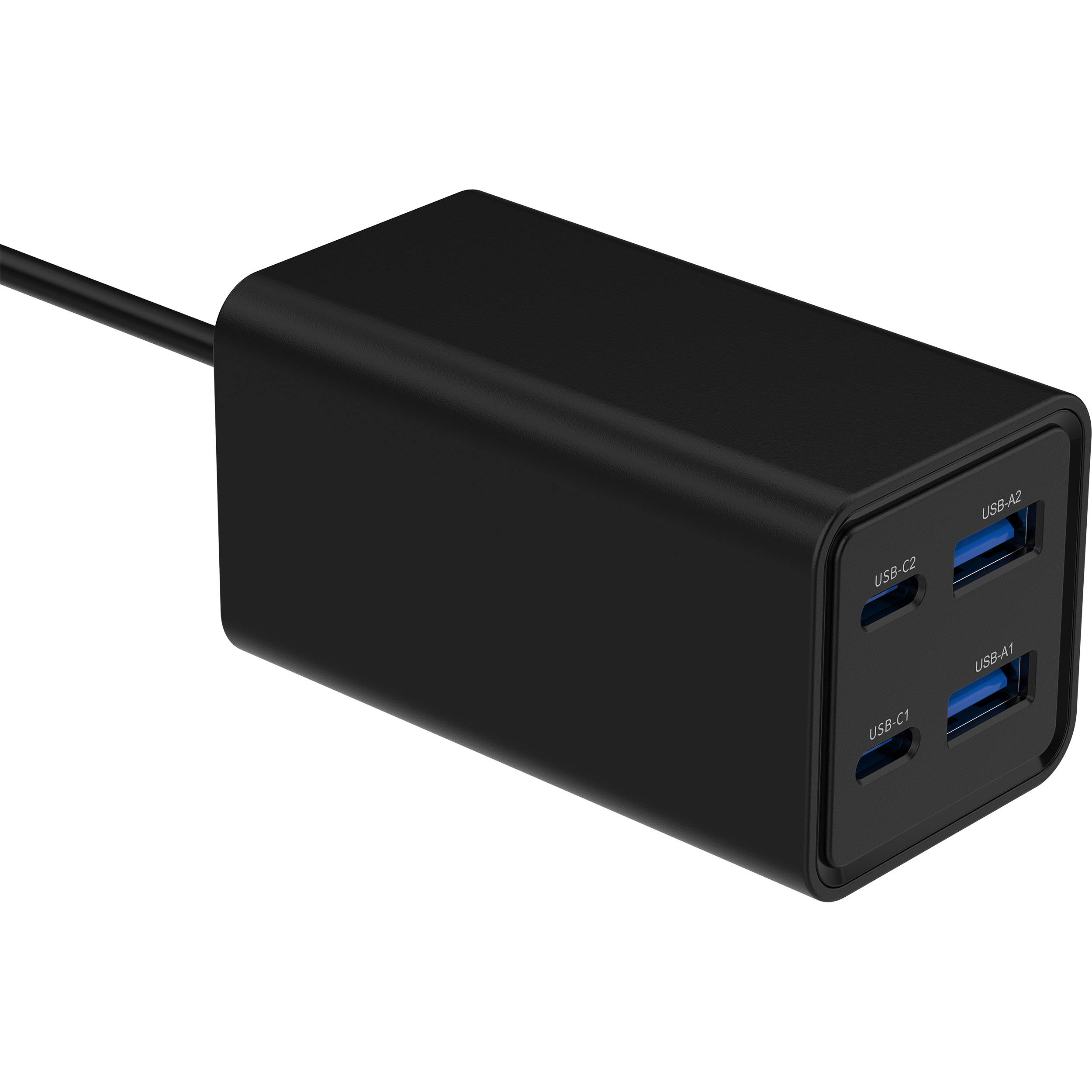 Зарядний пристрій GEMBIRD 2xUSB-A, 2xUSB-C, PD+QC3.0, GaN 65W Black (TA-UC-2A2C-PD65-01-BK)
