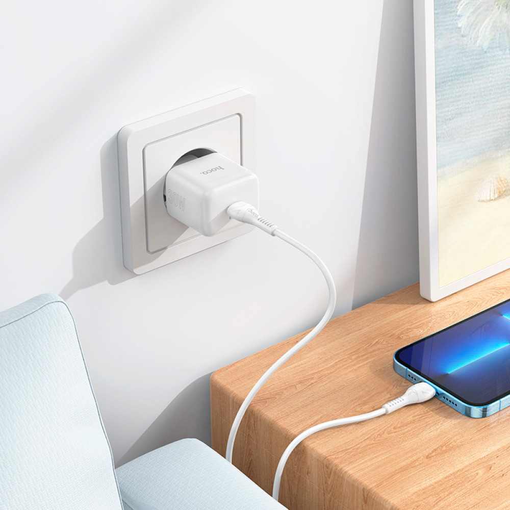 Зарядний пристрій HOCO N32 Glory 1xUSB-C, PD30W, QC3.0 White (6931474789914)