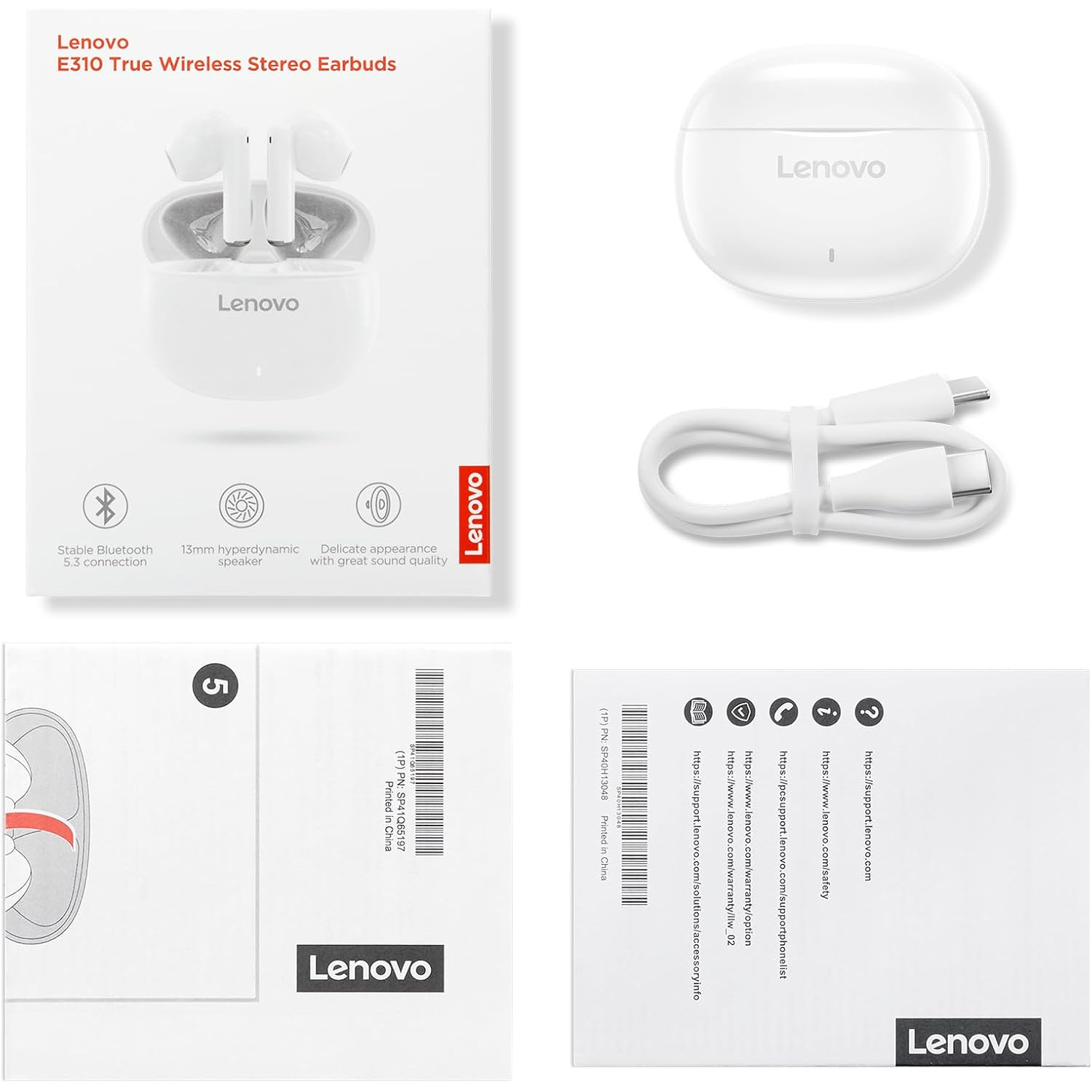 Наушники LENOVO E310 White (GXD1Q65145)