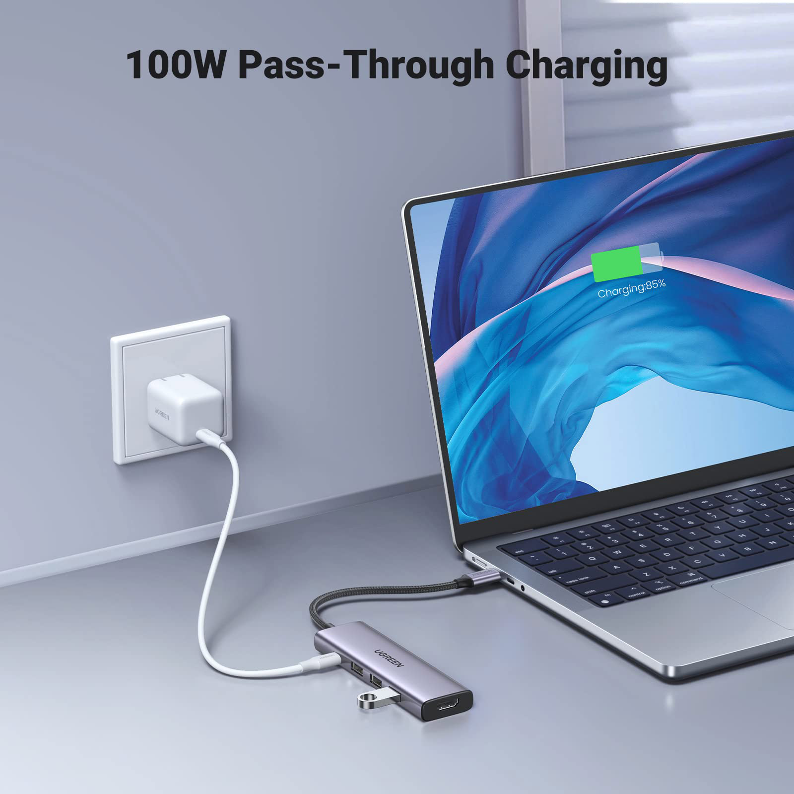 Порт-репликатор UGREEN CM511 5-in-1 USB-C Hub with 4K HDMI (15596)