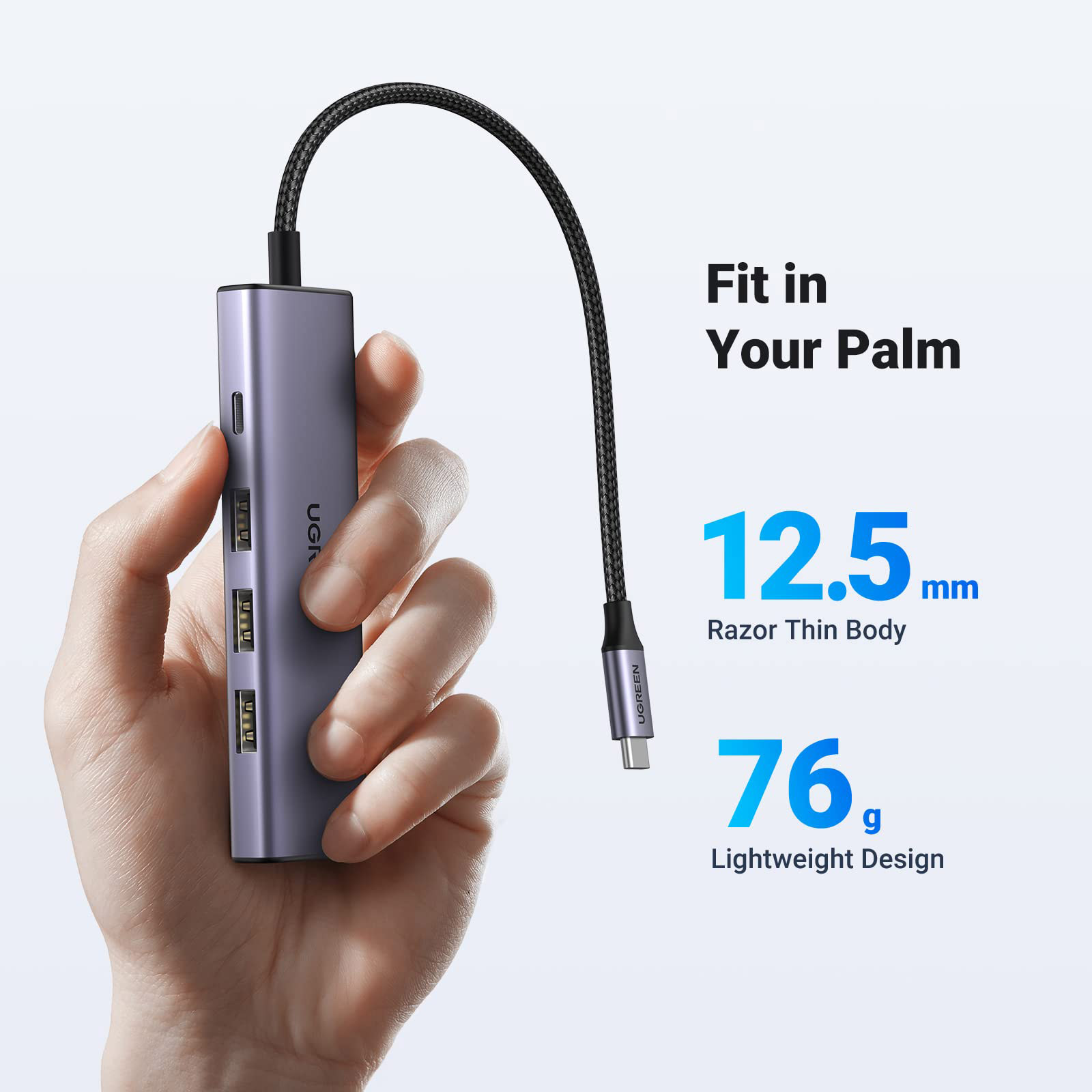 Порт-репликатор UGREEN CM511 5-in-1 USB-C Hub with 4K HDMI (15596)