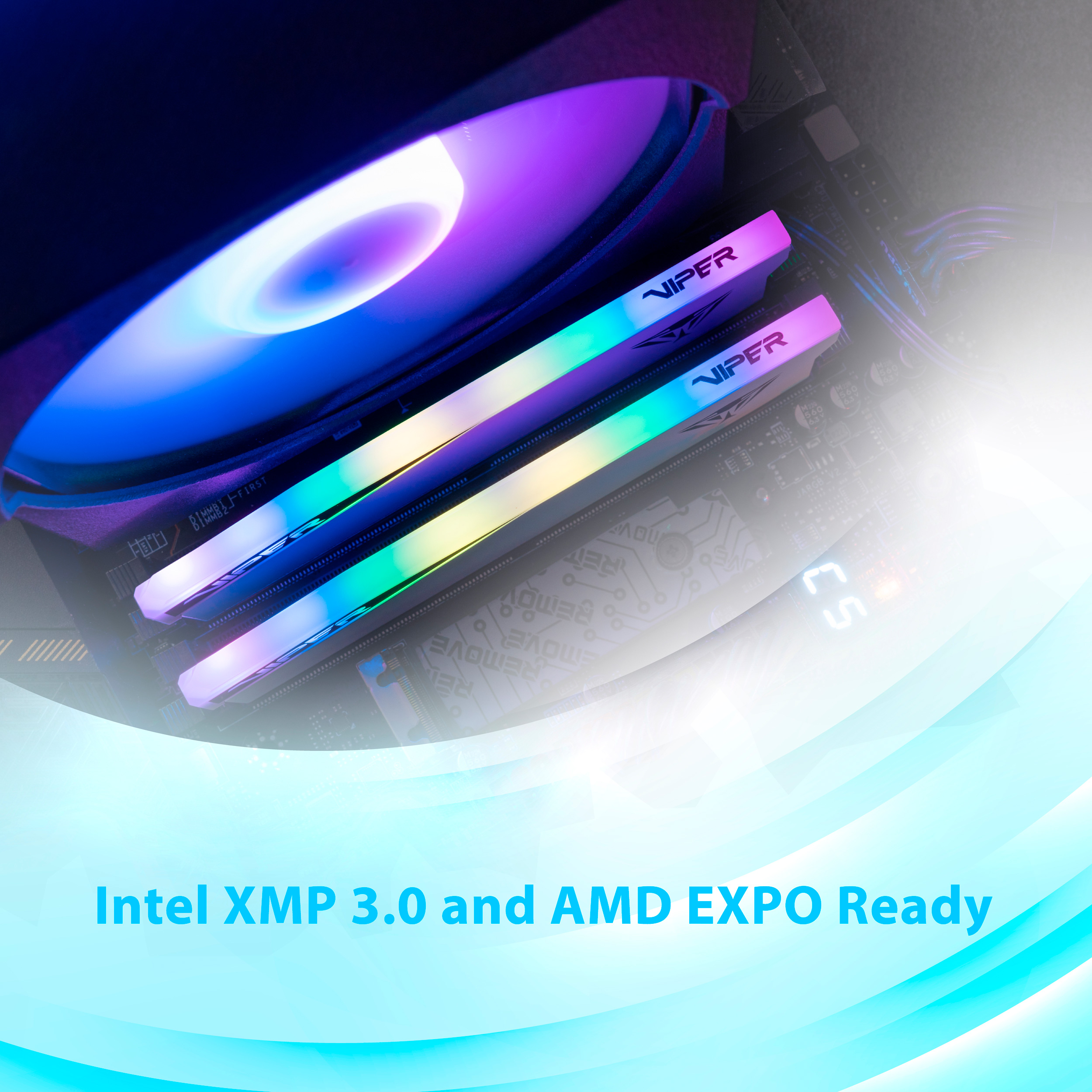 Модуль памяти PATRIOT Viper Elite 5 RGB DDR5 7000MHz 32GB Kit 2x16GB (PVER532G70C38KW)