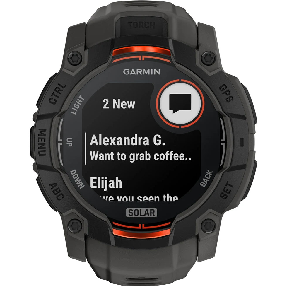 Смарт-годинник GARMIN Instinct 3 Solar 50mm Black with Charcoal Band (010-02935-00)