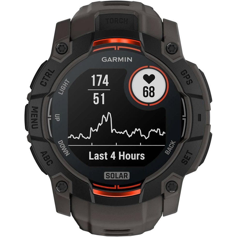 Смарт-годинник GARMIN Instinct 3 Solar 50mm Black with Charcoal Band (010-02935-00)