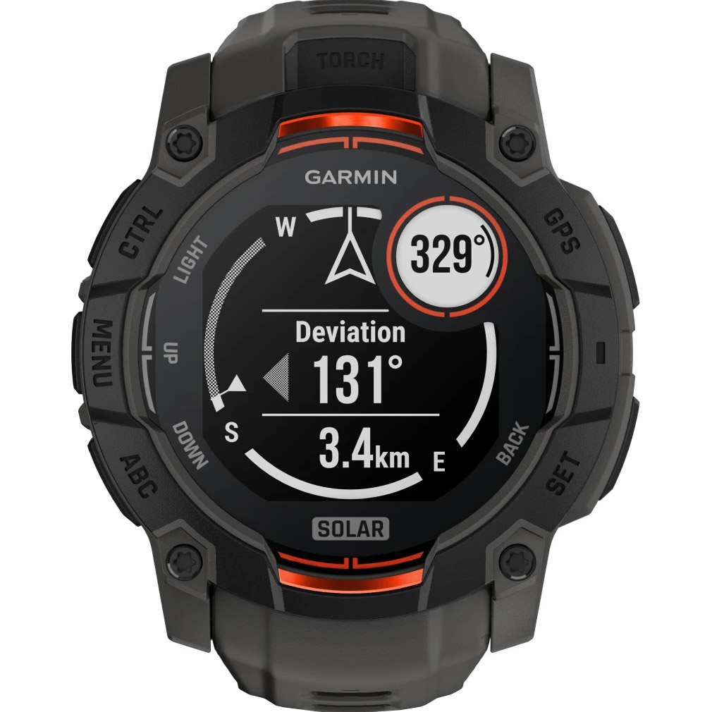Смарт-годинник GARMIN Instinct 3 Solar 50mm Black with Charcoal Band (010-02935-00)