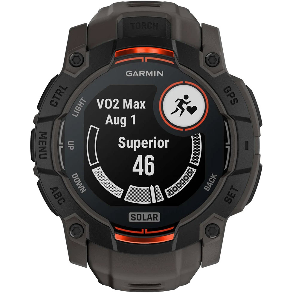 Смарт-годинник GARMIN Instinct 3 Solar 50mm Black with Charcoal Band (010-02935-00)