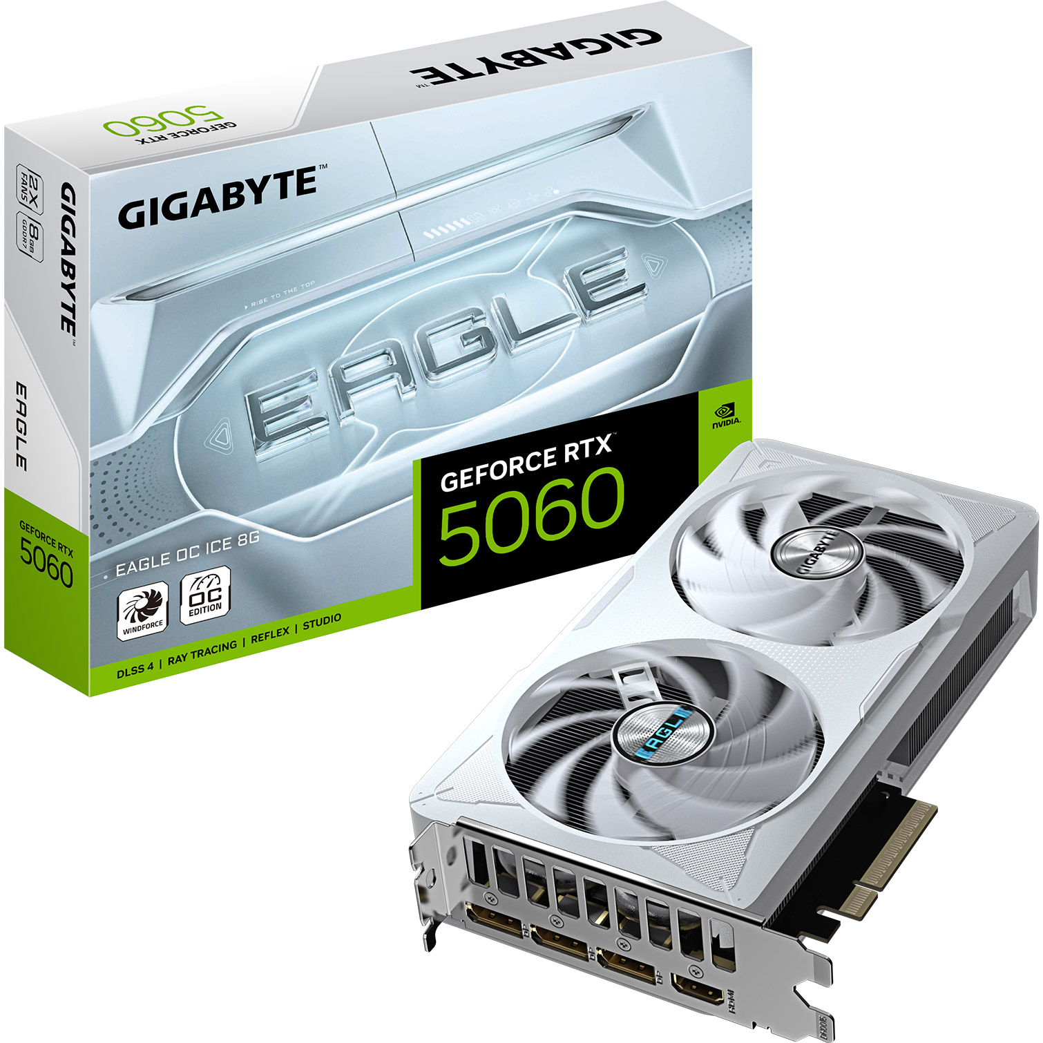 Відеокарта GIGABYTE GeForce RTX 5060 Eagle OC Ice 8G (GV-N5060EAGLEOC ICE-8GD)