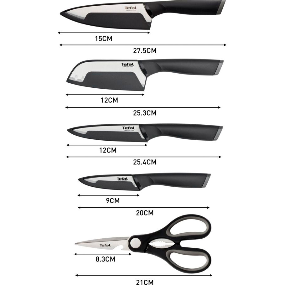 Набір кухонних ножів TEFAL Comfort 5пр (K2215S55)
