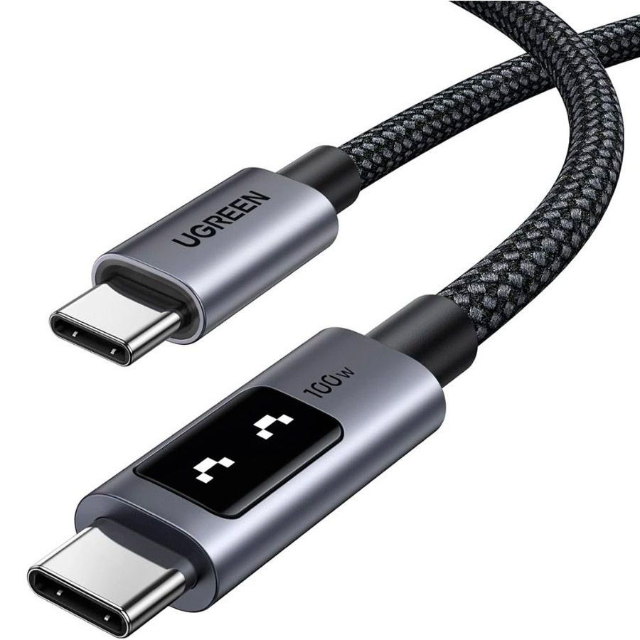 Кабель UGREEN L509 Uno Type-C to Type-C PD 100W 1м Black/Gray (35501)
