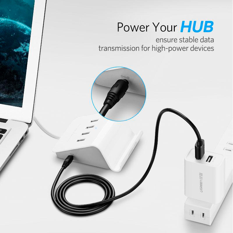 Кабель UGREEN US277 USB Male to DC 3.5mm 1м Black (10376)