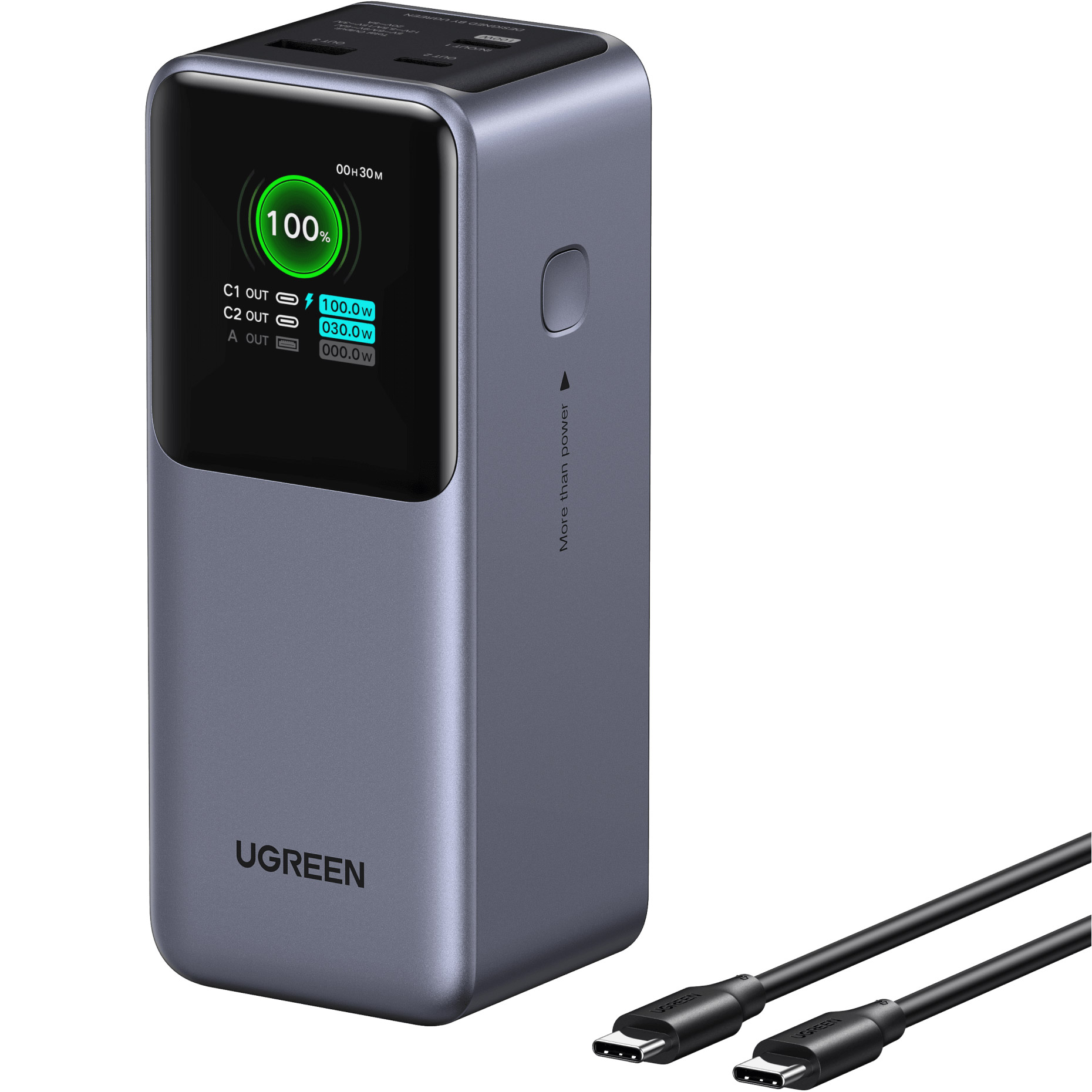 Повербанк UGREEN PB721 Nexode 130W 20000mAh Gray (35524B)