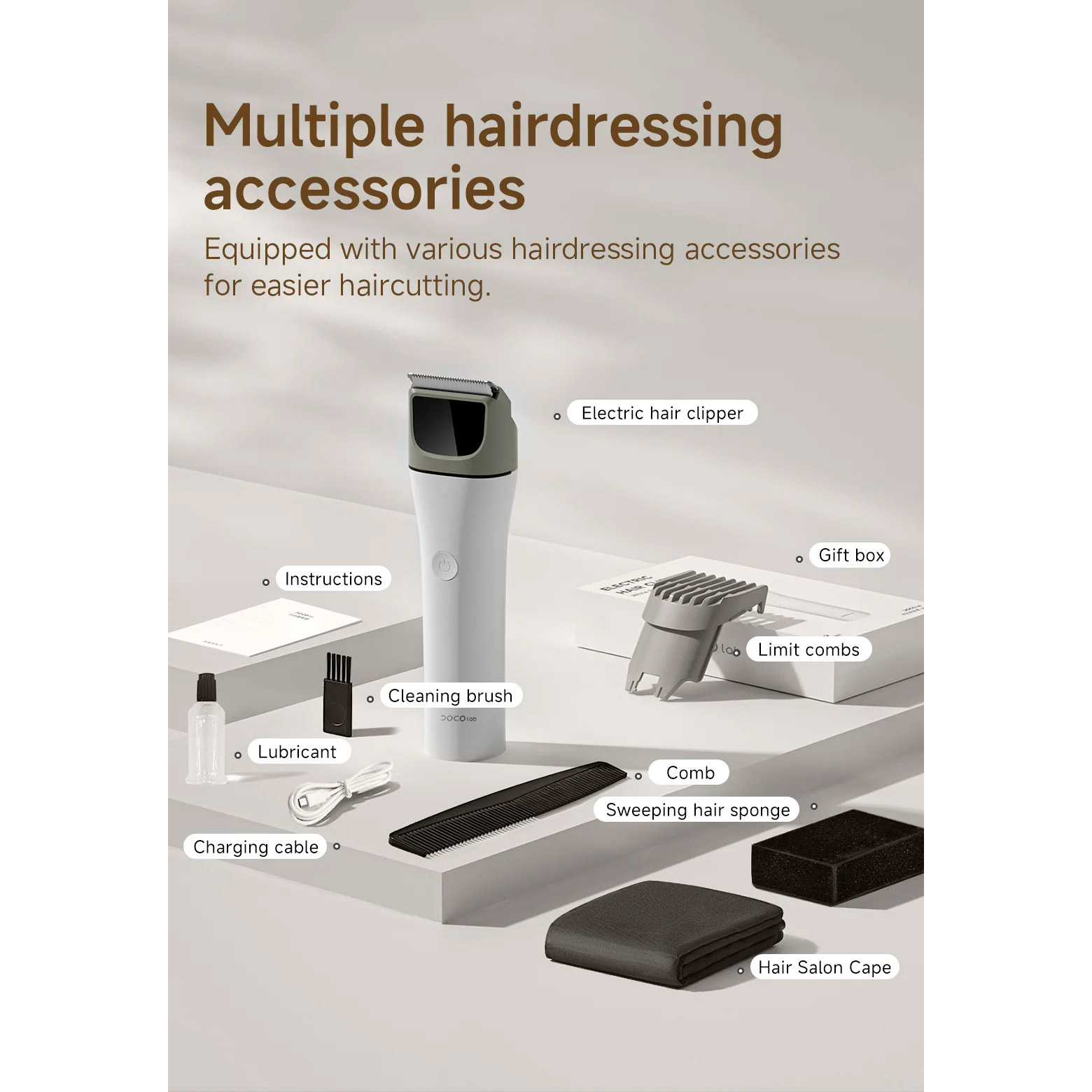 Машинка для стрижки волосся XIAOMI DOCO HC001 Electric Hair Clipper White