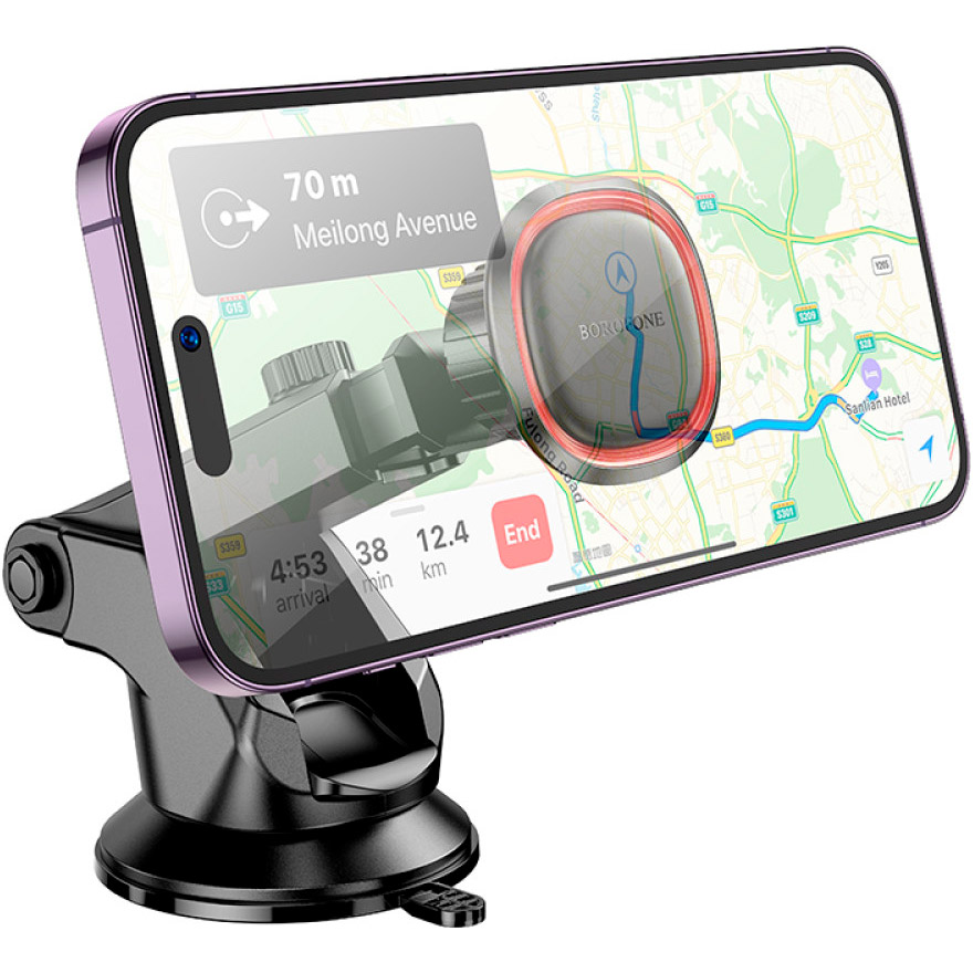 Автотримач для смартфона BOROFONE BH125 Roman Magnetic Car Holder Black/Red