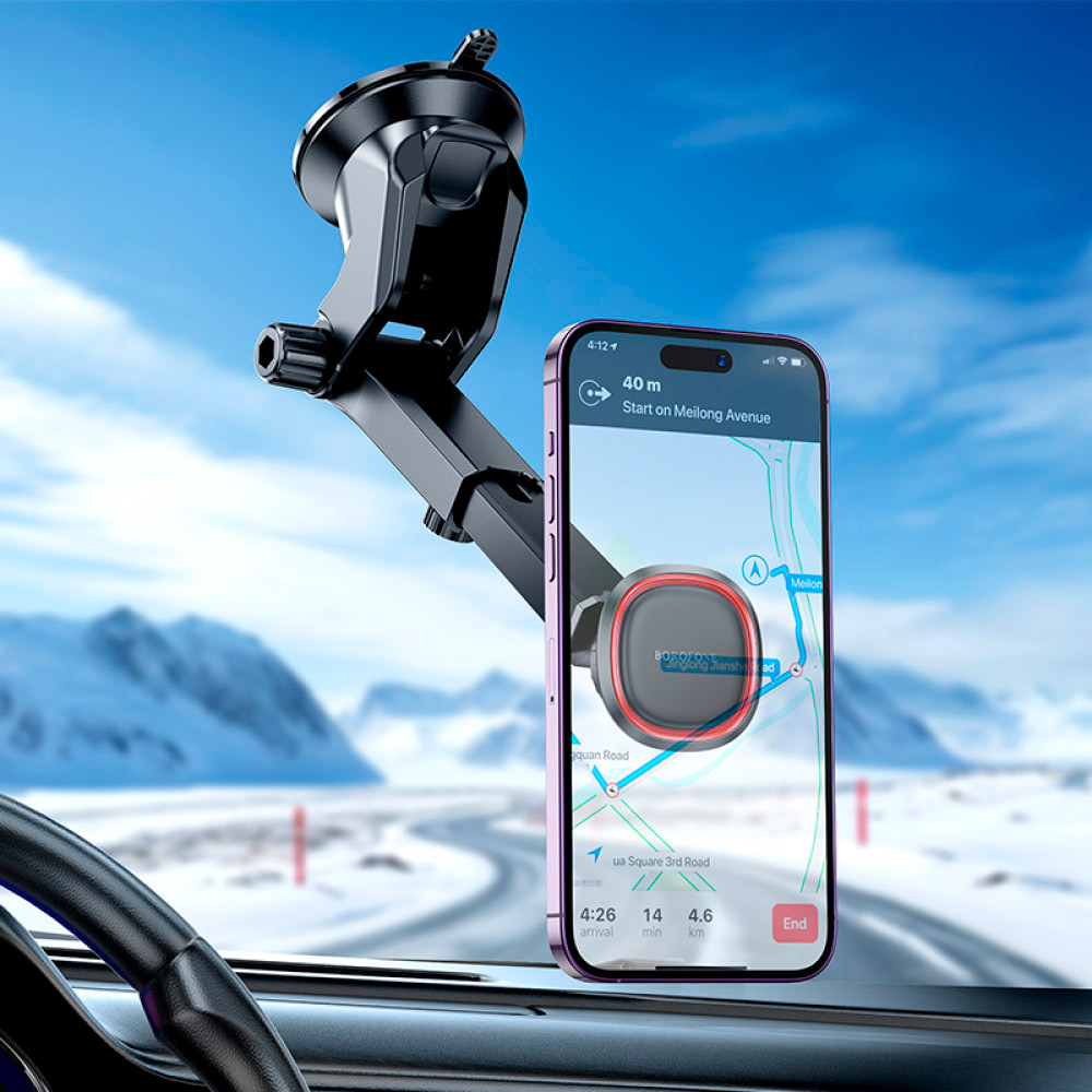 Автотримач для смартфона BOROFONE BH125 Roman Magnetic Car Holder Black/Red