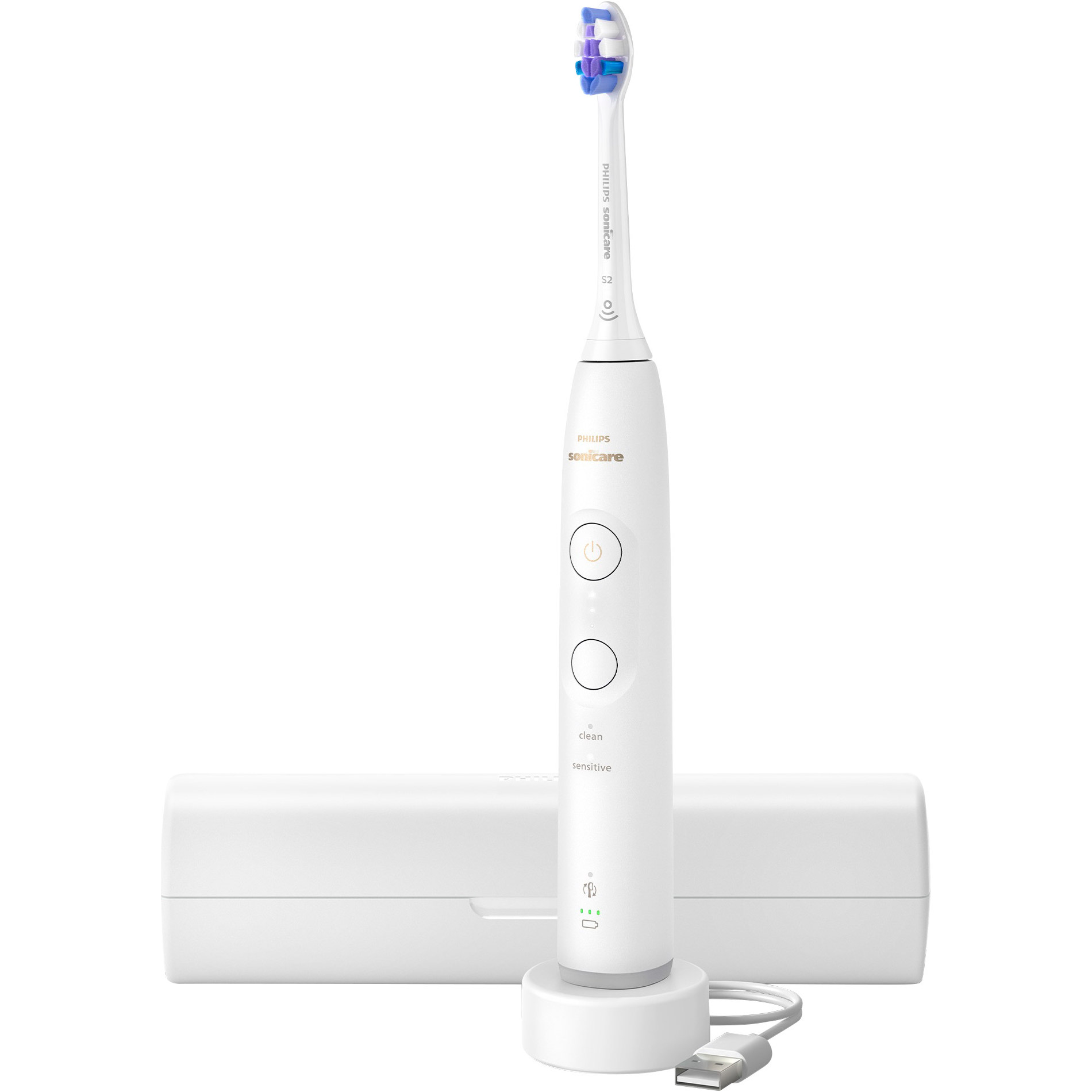 Электрическая зубная щётка PHILIPS Sonicare 6100 series White + дорожный футляр (HX7400/06)