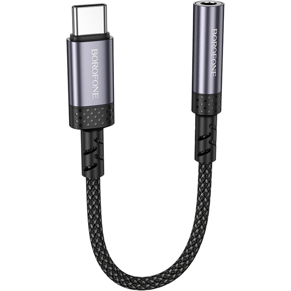 Адаптер BOROFONE BV24 Graceful Digital Audio Converter Cable USB-C to 3.5mm Gray