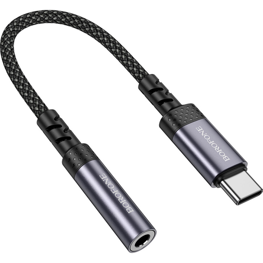 Адаптер BOROFONE BV24 Graceful Digital Audio Converter Cable USB-C to 3.5mm Gray