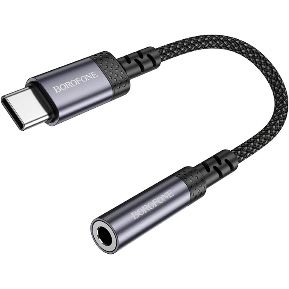 Адаптер BOROFONE BV24 Graceful Digital Audio Converter Cable USB-C to 3.5mm Gray
