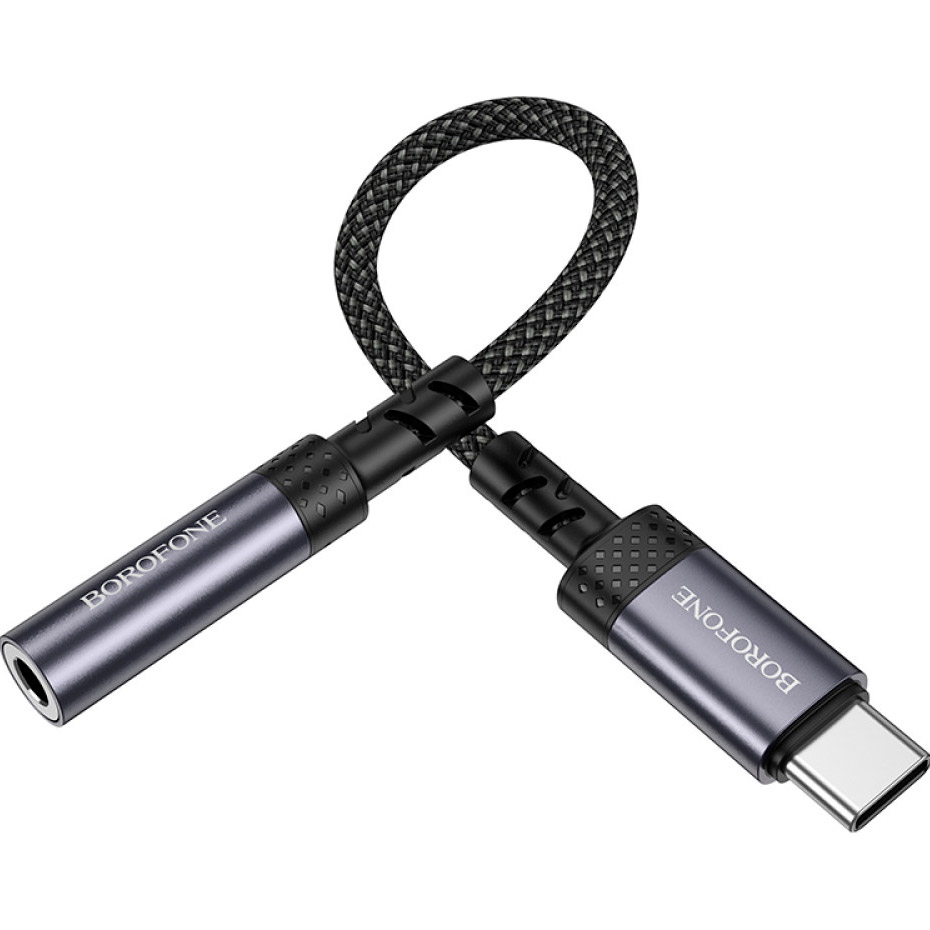 Адаптер BOROFONE BV24 Graceful Digital Audio Converter Cable USB-C to 3.5mm Gray
