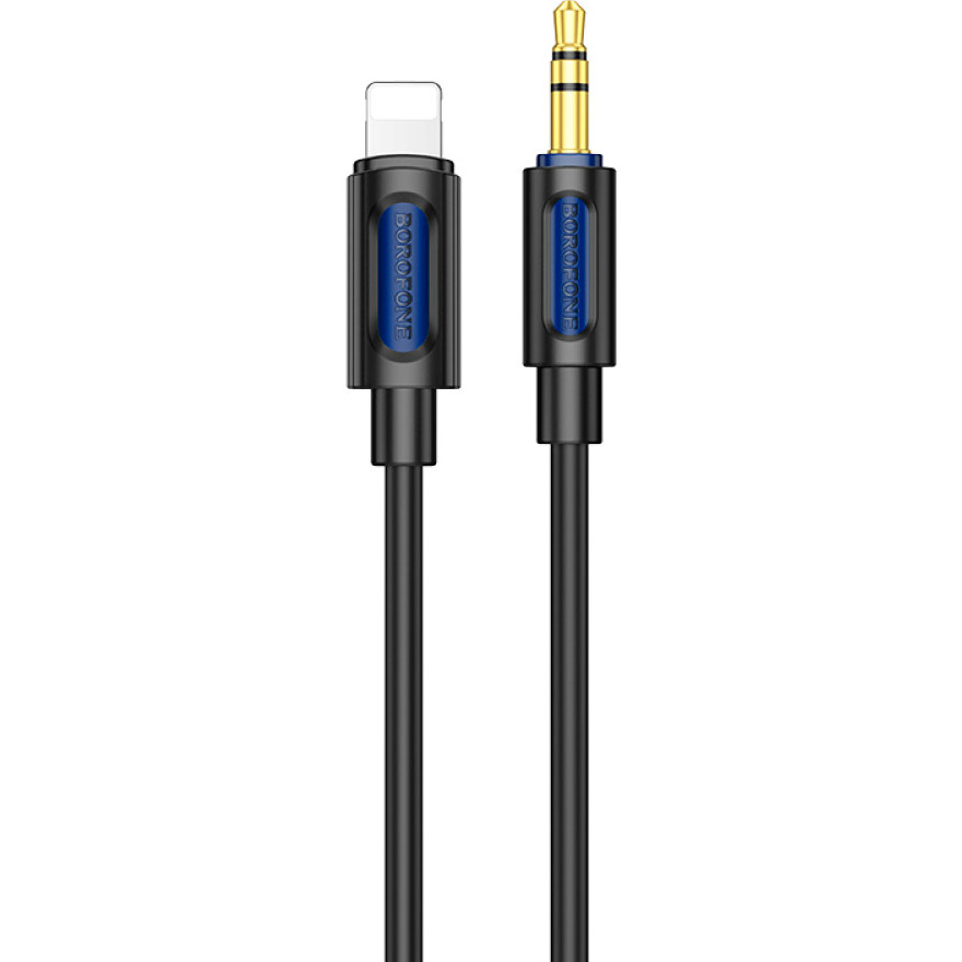 Кабель BOROFONE BL20 True Sound Silicone Digital Audio Conversion Cable Lightning - AUX 1м Black