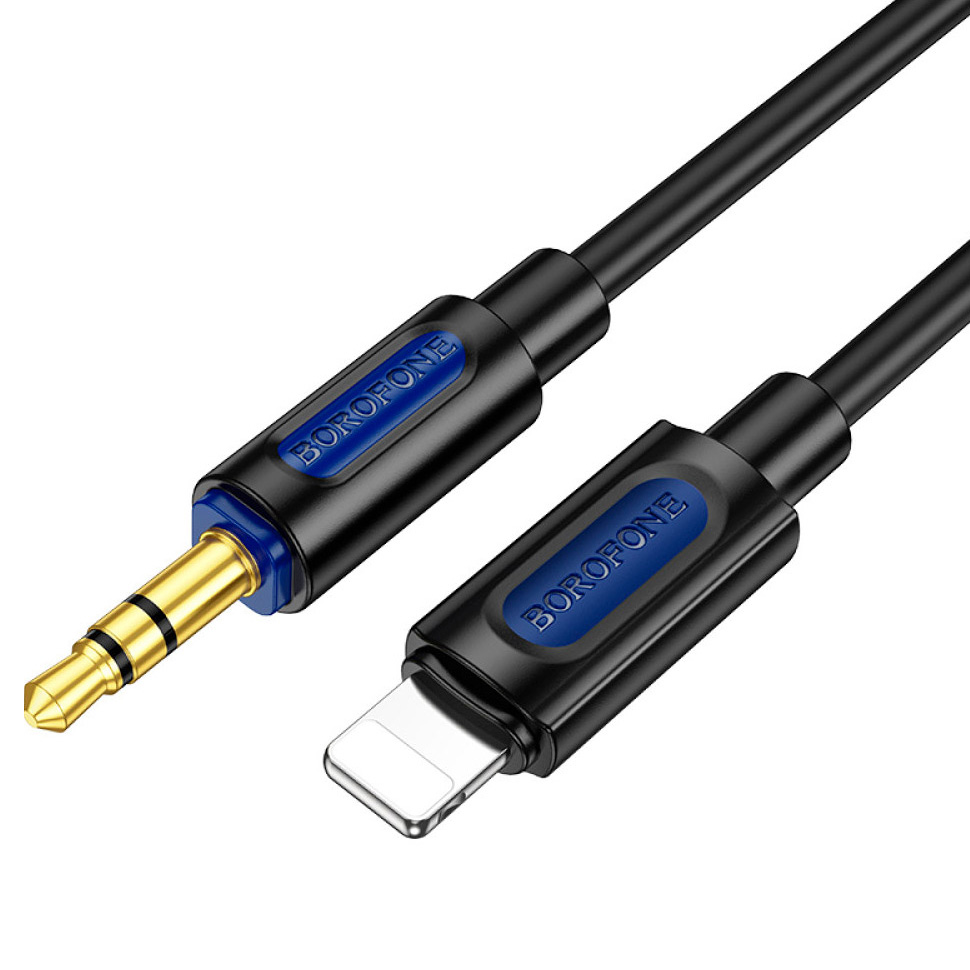 Кабель BOROFONE BL20 True Sound Silicone Digital Audio Conversion Cable Lightning - AUX 1м Black