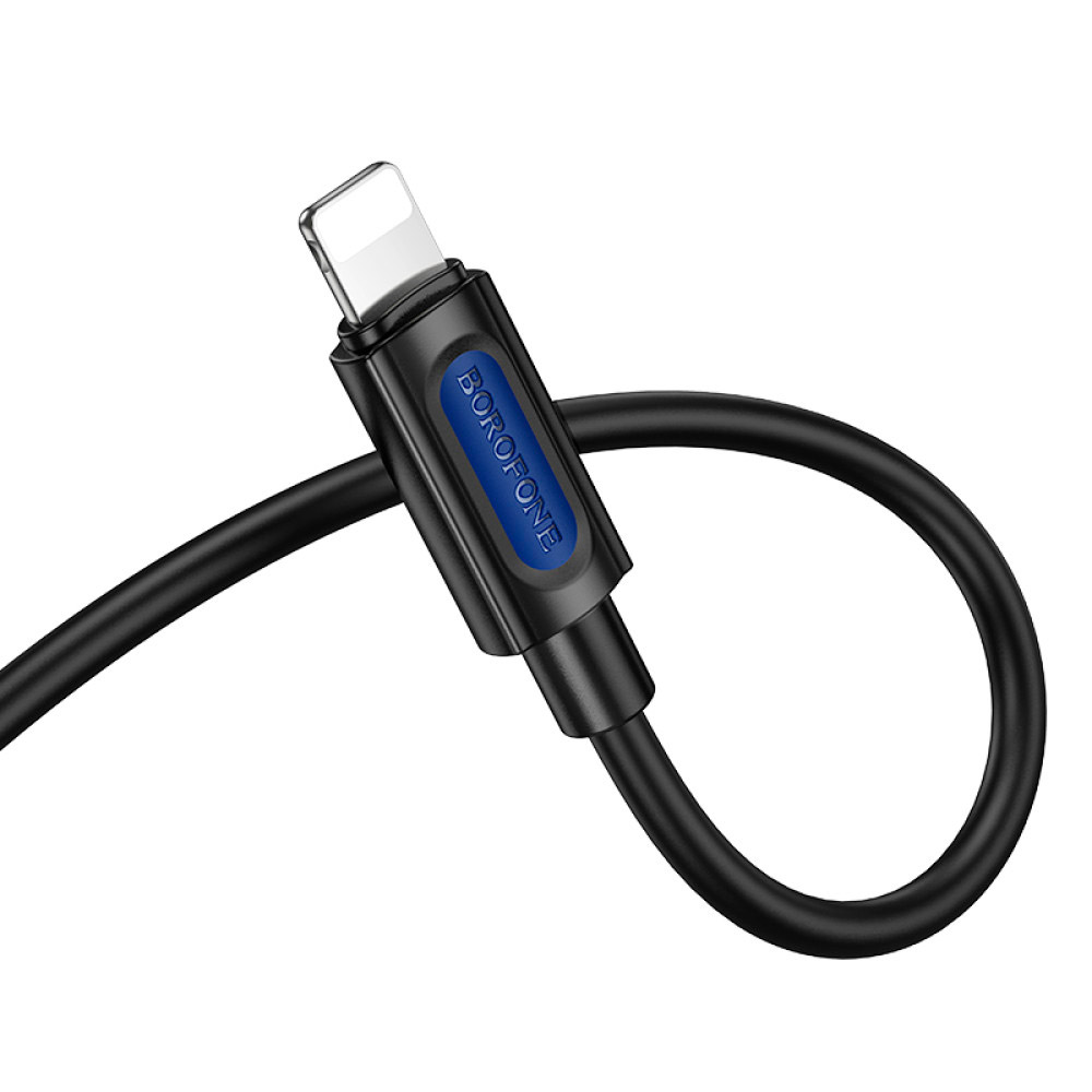 Кабель BOROFONE BL20 True Sound Silicone Digital Audio Conversion Cable Lightning - AUX 1м Black
