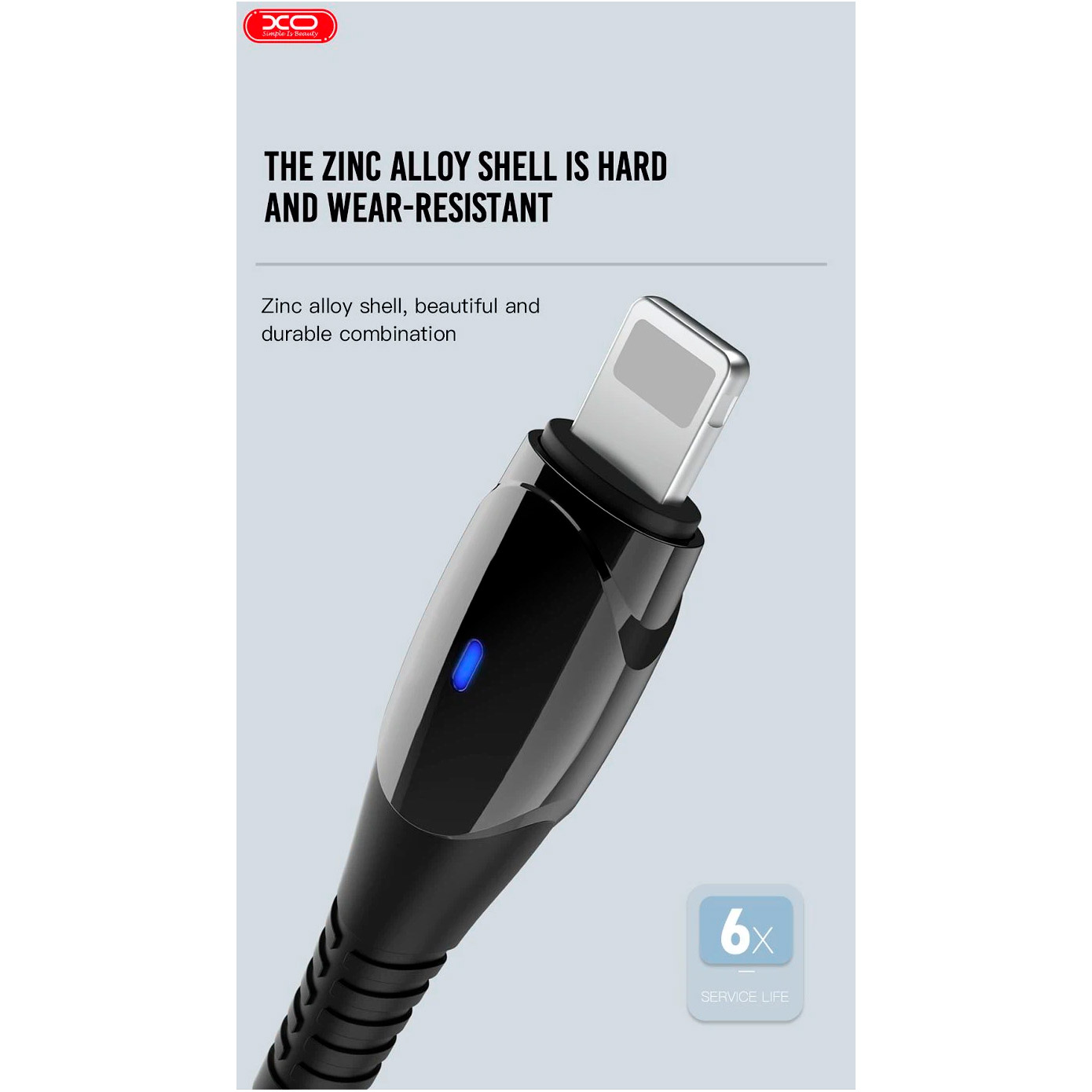 Кабель XO NB145 USB-A to Lightning 1м Black