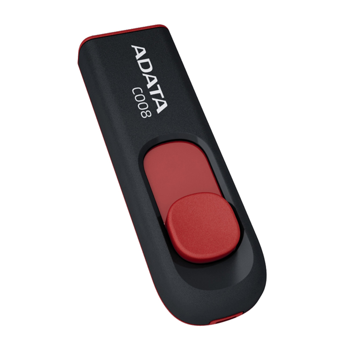 Флэшка ADATA C008 64GB Black/Red (AC008-64G-RKD)