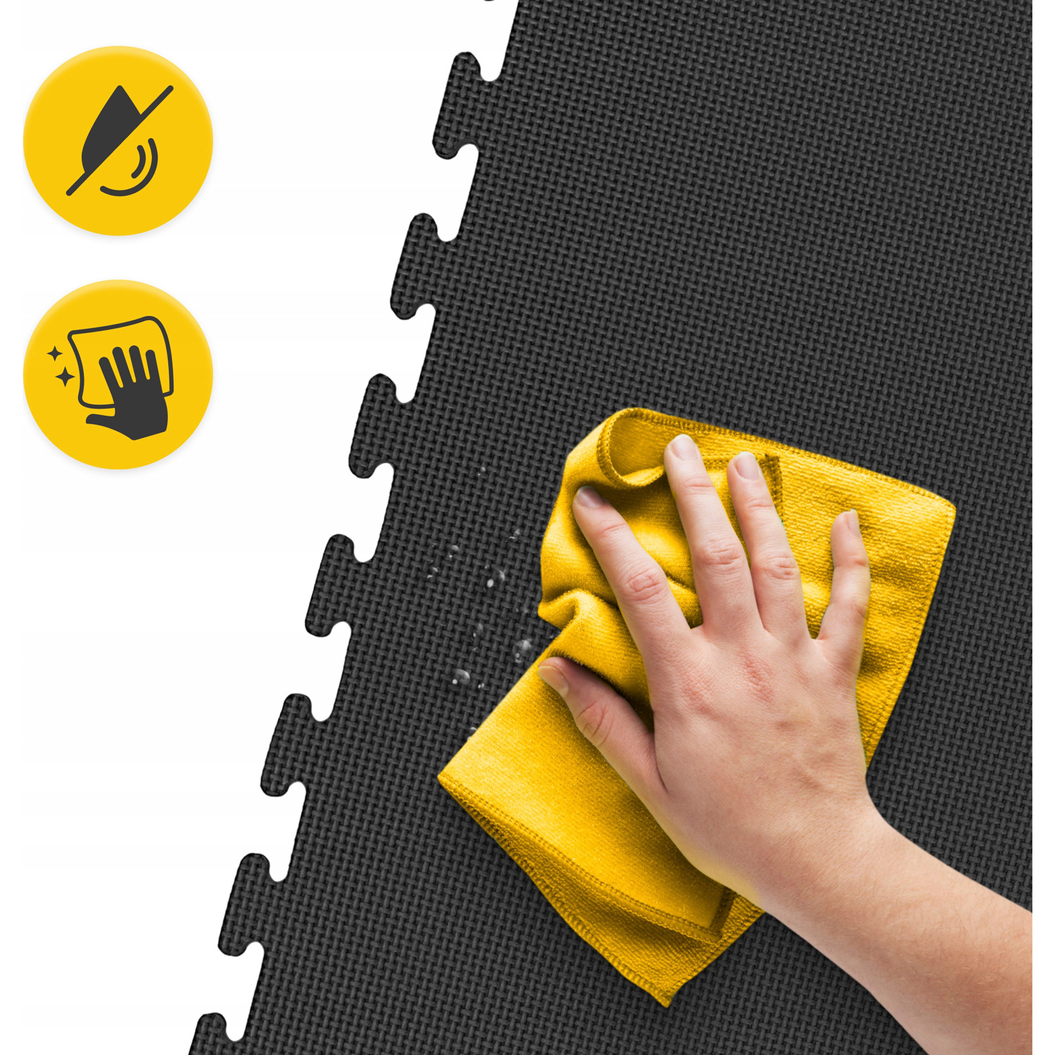 Мат-пазл (ласточкин хвіст) 4FIZJO Puzzle Mat 100x100x2cm Black/Gray (P-5907739316226)