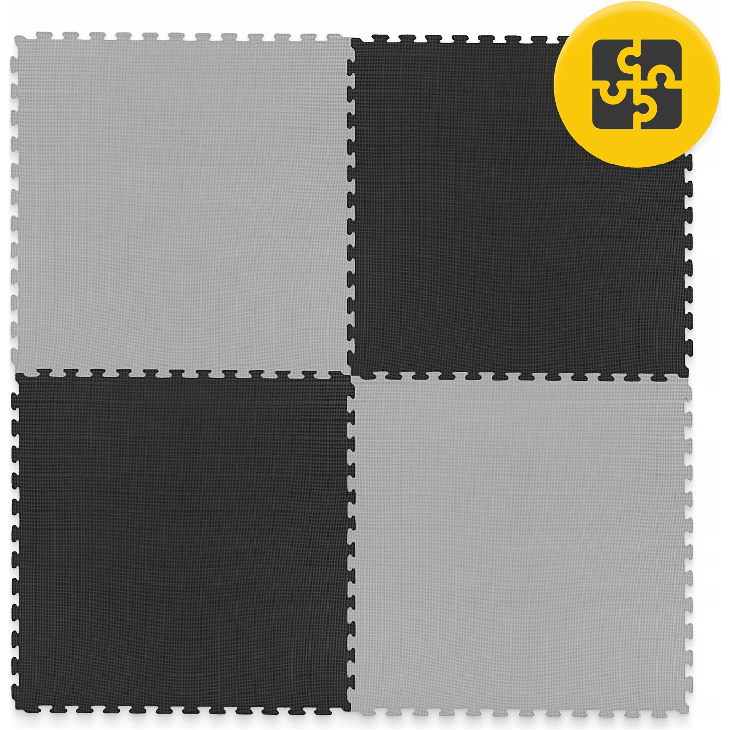 Мат-пазл (ласточкин хвіст) 4FIZJO Puzzle Mat 100x100x2cm Black/Gray (P-5907739316226)