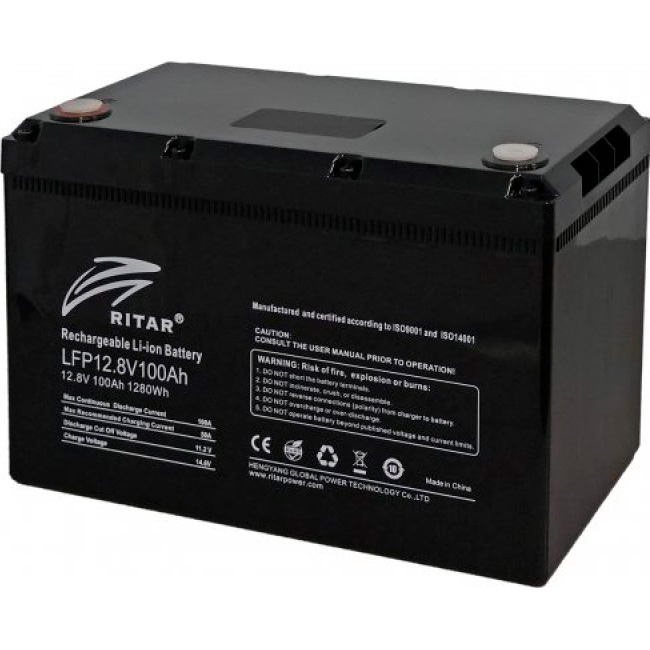 Акумуляторна батарея RITAR LiFePO4 LFP12.8V100AH G1 w/heater (12.8В, 100Агод)