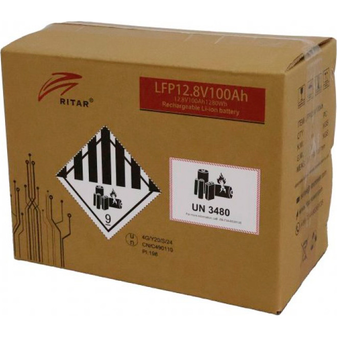 Акумуляторна батарея RITAR LiFePO4 LFP12.8V100AH G1 w/heater (12.8В, 100Агод)