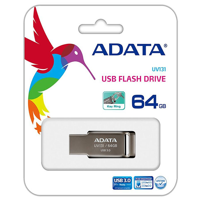 Флэшка ADATA UV131 64GB USB3.2 (AUV131-64G-RGY)