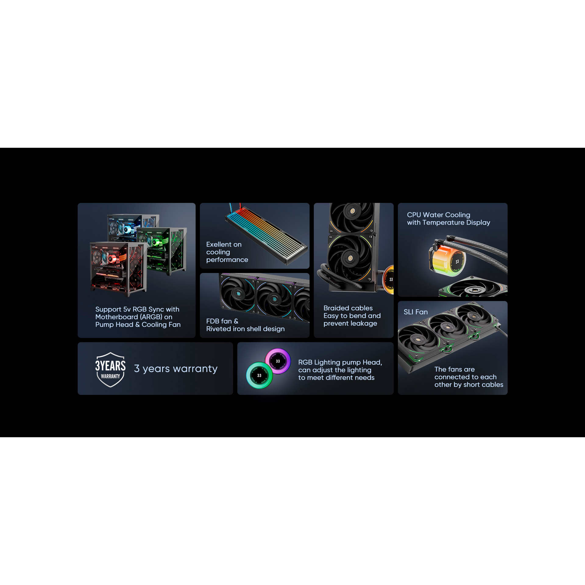 Система водяного охлаждения 1STPLAYER CC 360 Black