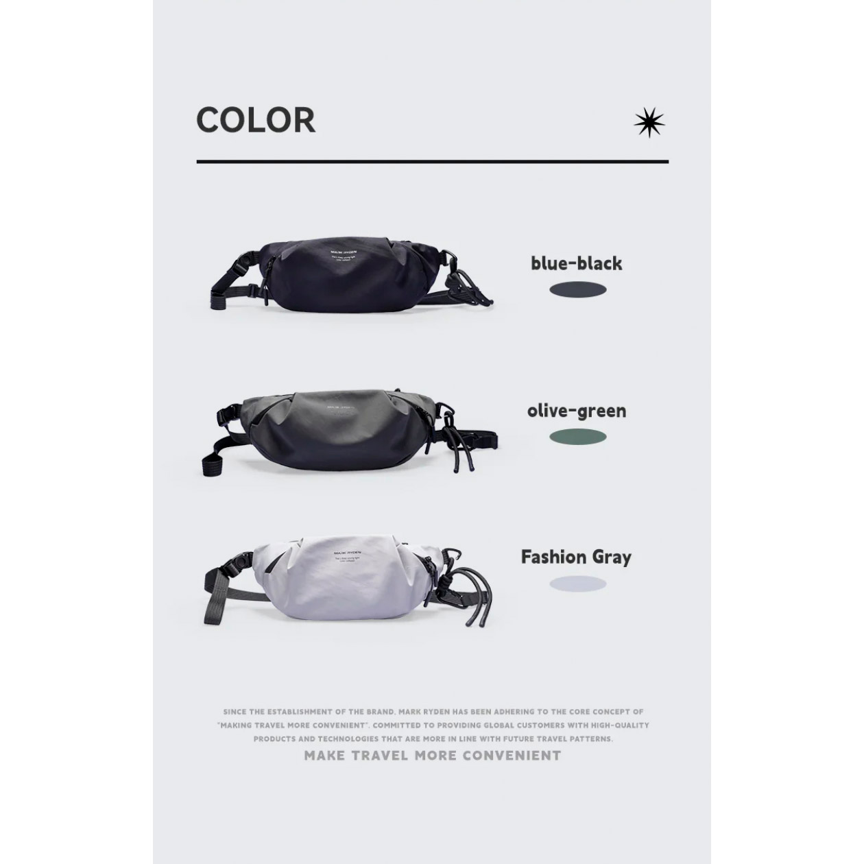 Сумка на пояс MARK RYDEN Glide MR520 Fashion Gray
