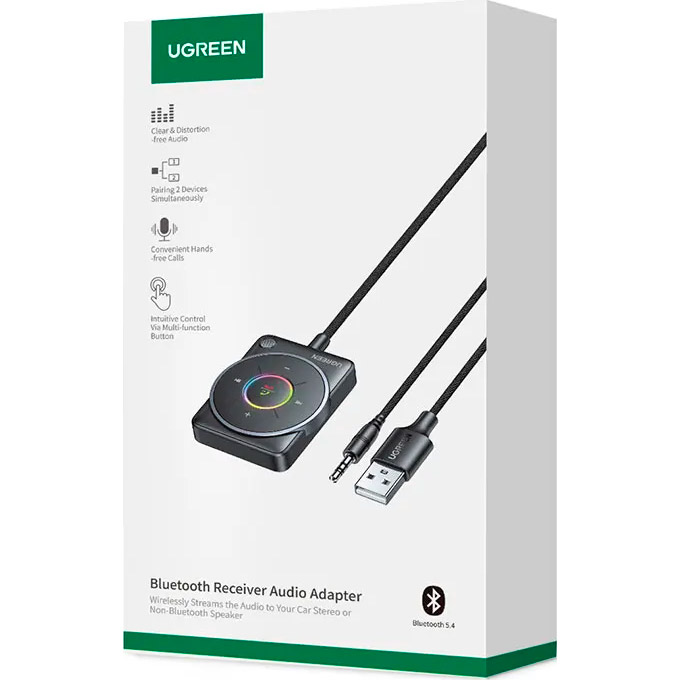 Bluetooth аудіо адаптер UGREEN CM723 Bluetooth 5.4 Car Audio Receiver (35002)