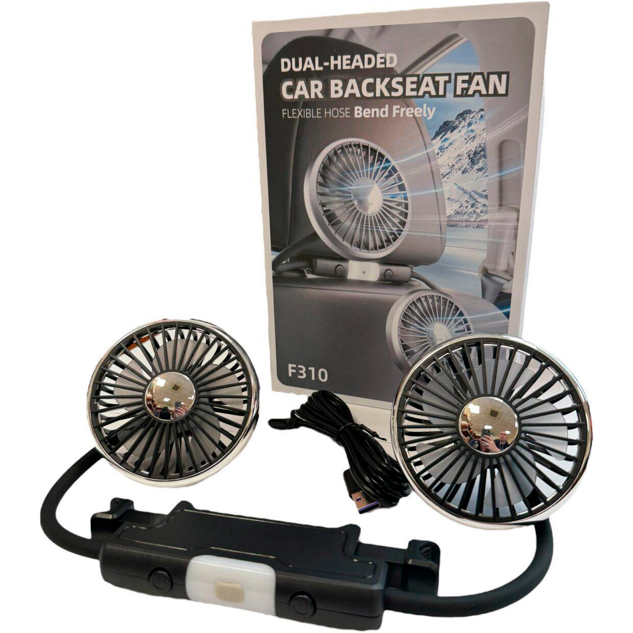 Автомобільний вентилятор XOKO F310 Dual-Headed Car Backseat Fan Black (XK-F310)